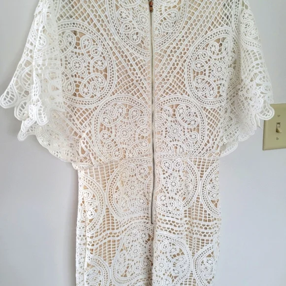 Soieblu Lace Dress Cream Sz M - Picture 7 of 10